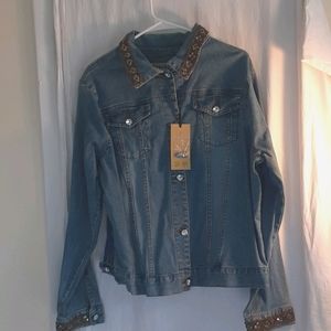 Too She She beaded Jean's jacket 1x  new